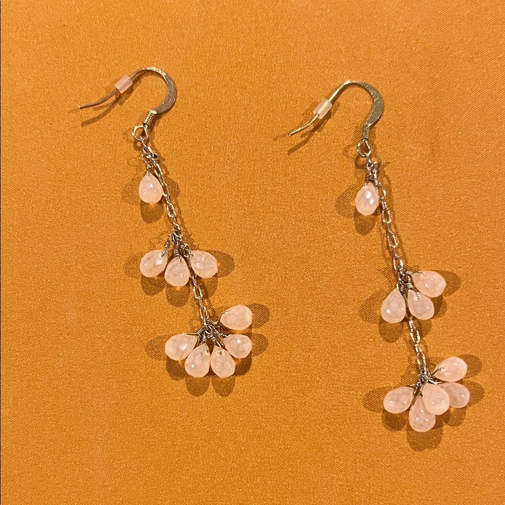 Pale yellow beaded earrings